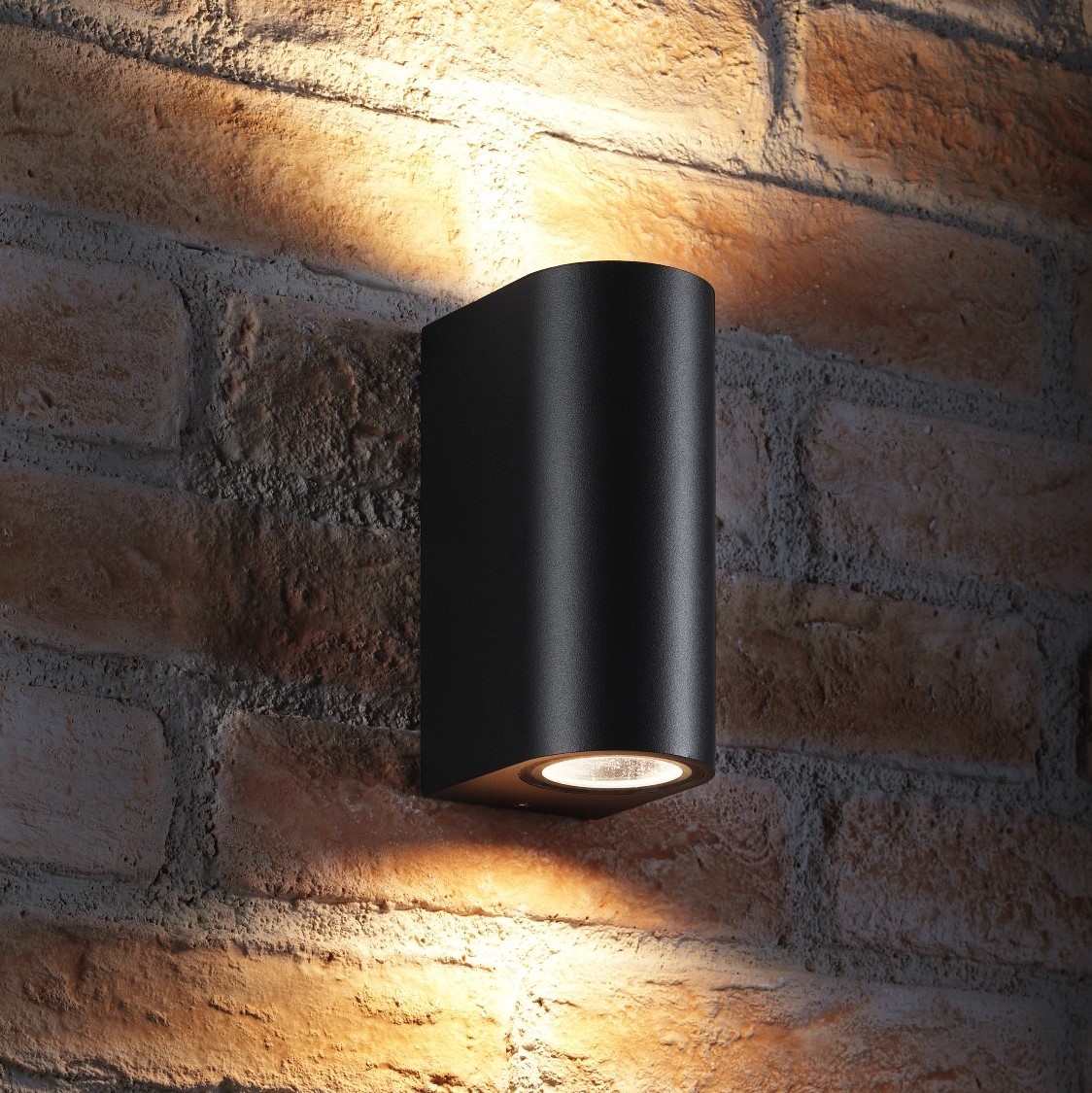 Auraglow 14w Outdoor Double Up & Down Wall Light - WINDSOR - Black