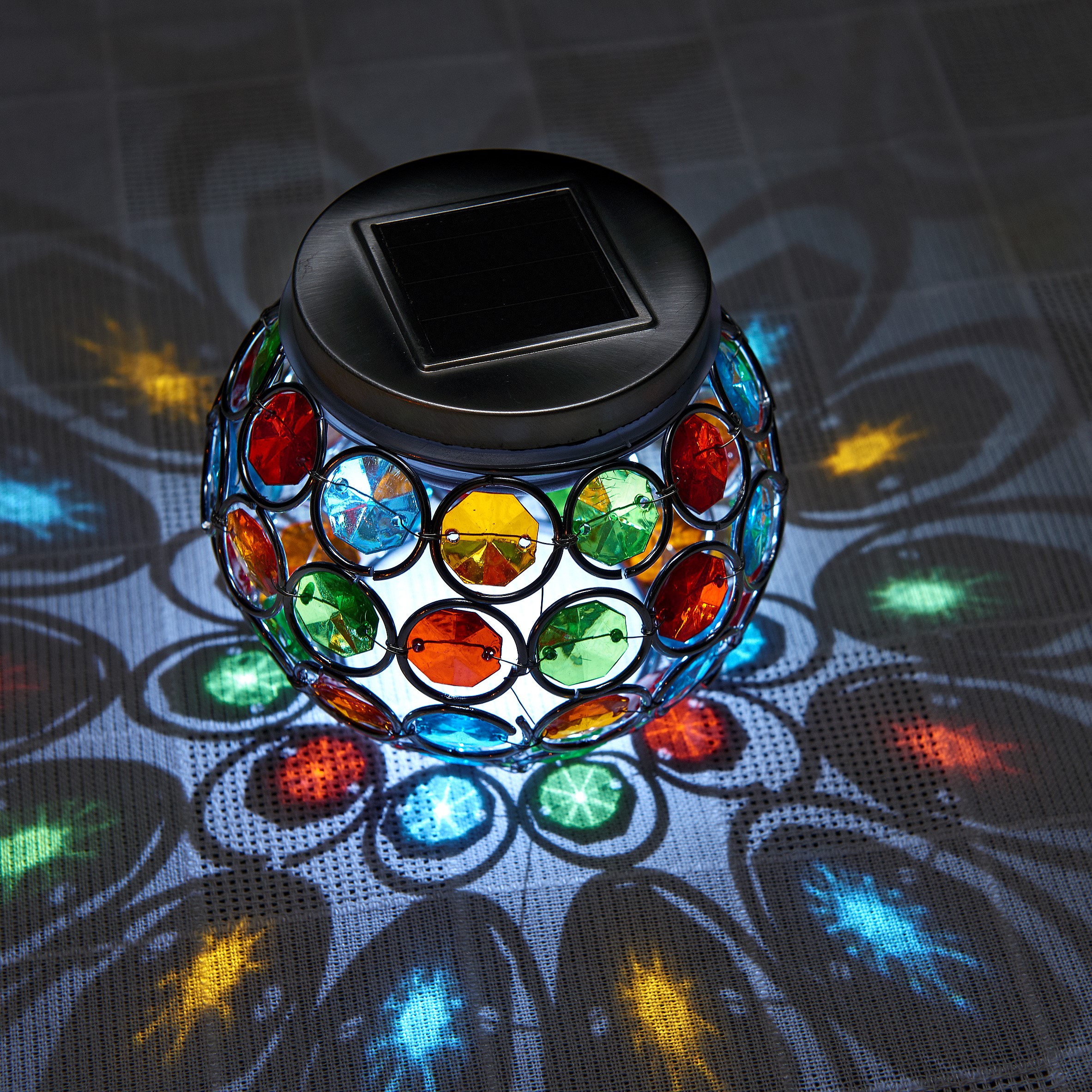 Auraglow Mosaic Solar Light Table Centerpiece LED Garden Alfresco