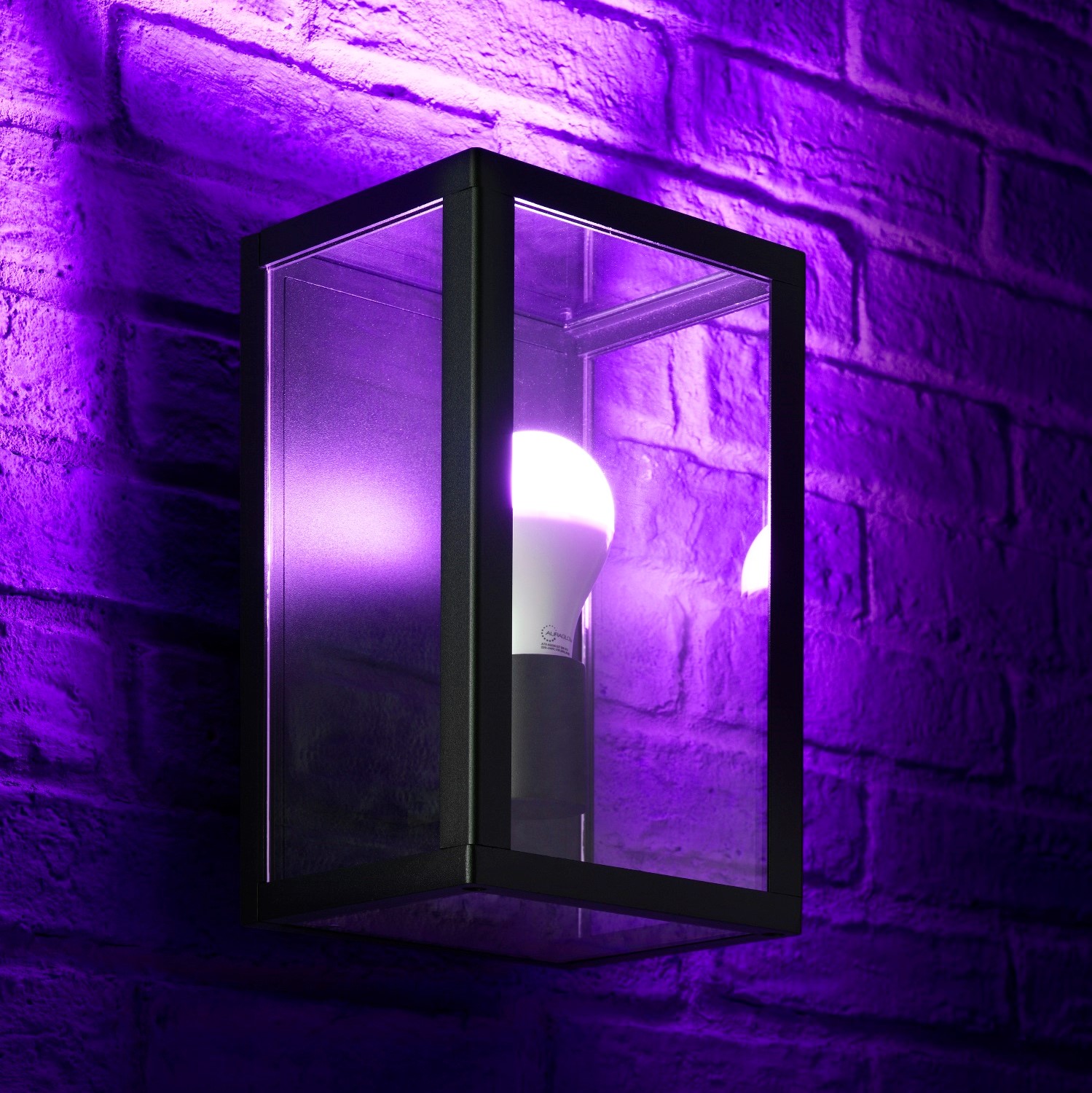 Auraglow Glass Box Wall Light - Colour Changing - Auraglow LED Lighting