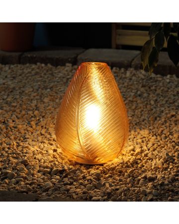 Auraglow Rechargeable Glass Leaf Light Table Lamp [WAREHOUSE DEAL]