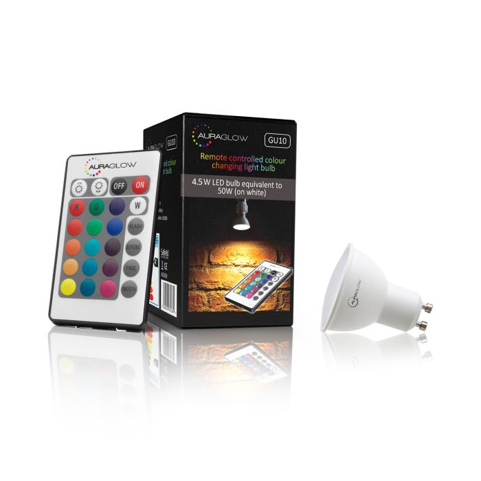 AURAGLOW 5w Remote Control Colour Changing Light GU10 - Auraglow Lighting