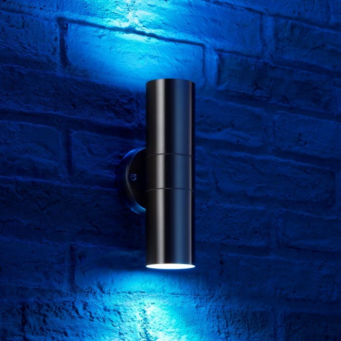 Auraglow Stainless Steel Up  Down Colour Changing Outdoor Wall Light  Auraglow LED Lighting