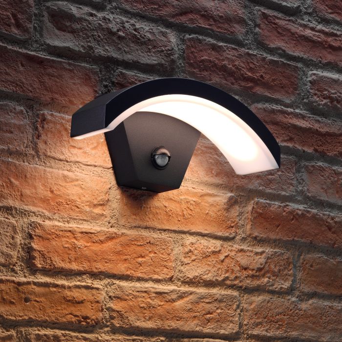 Auraglow Black Arch Integrated LED Sensor Outdoor Wall Light - - Auraglow LED Lighting